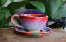 Load image into Gallery viewer, Cup &amp; Saucer - Red/Pink - 107B