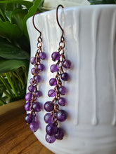 Load image into Gallery viewer, Handmade gemstone earrings with purple Amethyst beads