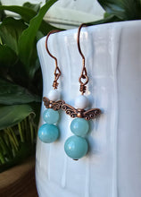 Load image into Gallery viewer, Amazonite and Howlite Angel earrings