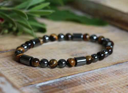 Tiger Eye & Hematite Bracelet - 6mm