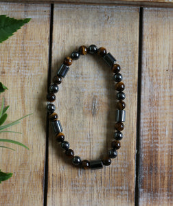 Tiger Eye & Hematite Bracelet - 6mm