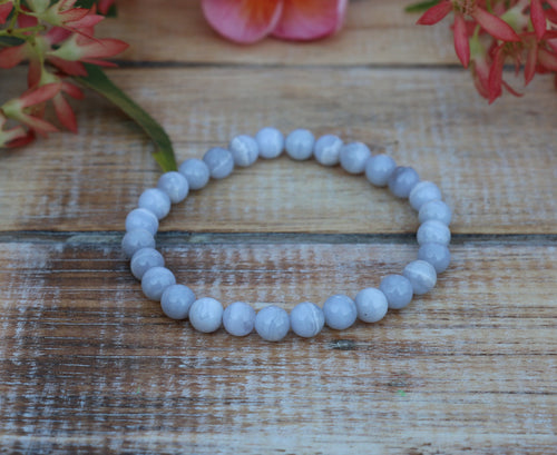 Blue Lace Agate Bracelet - 6mm