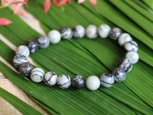 Load image into Gallery viewer, Black Veined Jasper Bracelet - 8mm