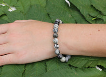 Load image into Gallery viewer, Black Veined Jasper Bracelet - 8mm
