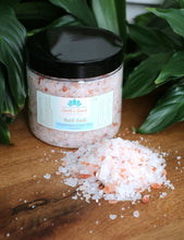 Load image into Gallery viewer, Jar of Magnesium &amp; Salt Bath Soak, unscented, with loose mix in front of jar