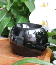 Load image into Gallery viewer, Black ceramic electric oil and wax warmer for aromatherapy