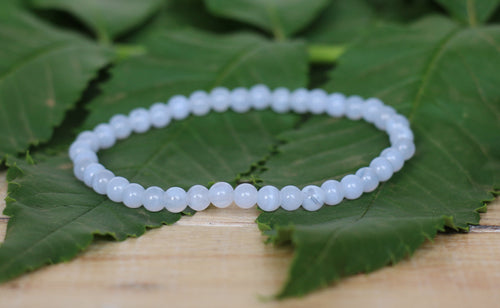 Blue Lace Agate Bracelet - 4mm
