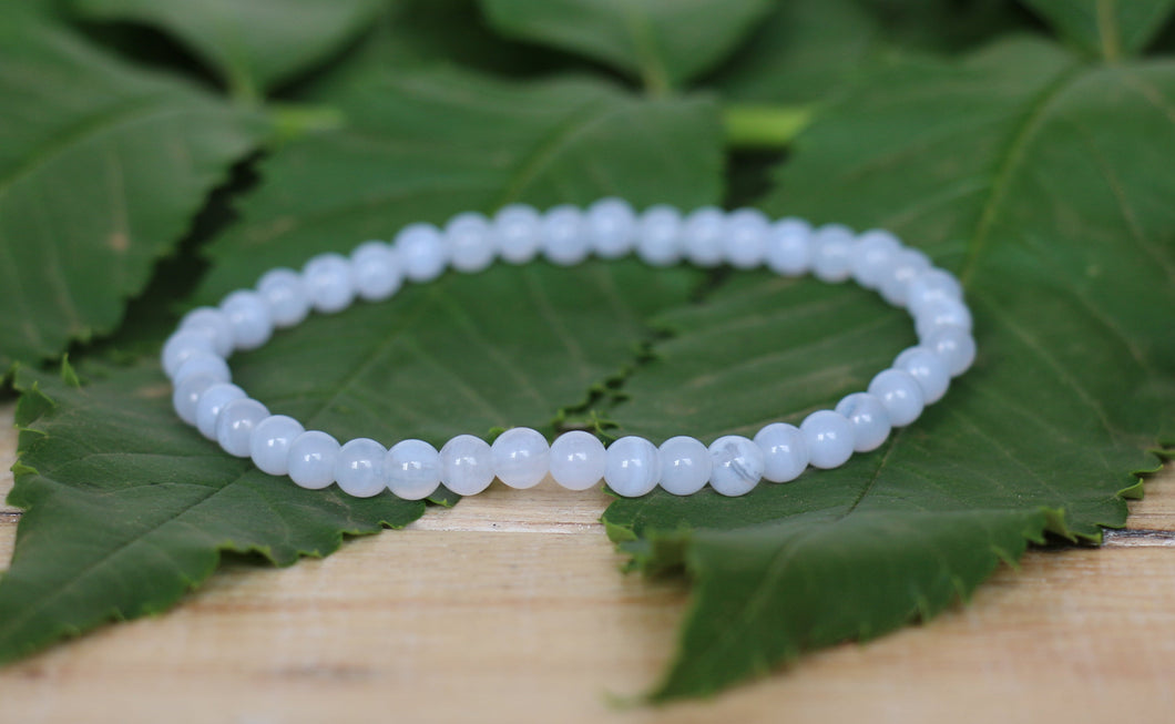 Blue Lace Agate Bracelet - 4mm
