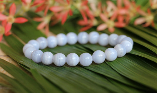 Blue Lace Agate Bracelet - 8mm
