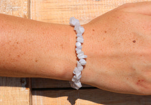 Blue Lace Agate Chip Bracelet