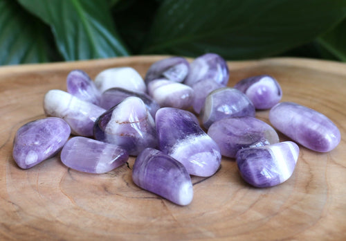 Chevron Amethyst Tumble Stone - Small - Each
