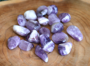 Chevron Amethyst Tumble Stone - Small - Each