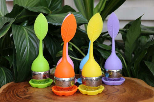 Coloured Silicone/Metal Teabag Strainer - Reusable