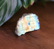 Load image into Gallery viewer, Natural Labradorite slab with blue green orange and yellow flash and polished surface