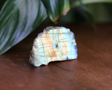 Load image into Gallery viewer, Natural Labradorite slab with blue green orange and yellow flash and polished surface