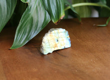 Load image into Gallery viewer, Natural Labradorite slab with blue green orange and yellow flash and polished surface