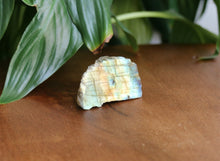 Load image into Gallery viewer, Natural Labradorite slab with blue green orange and yellow flash and polished surface
