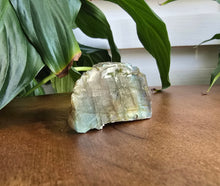 Load image into Gallery viewer, Natural Labradorite slab with blue green orange and yellow flash and polished surface