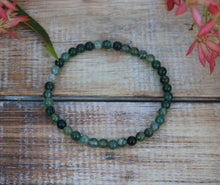 Load image into Gallery viewer, Moss Agate Bracelet - 4mm