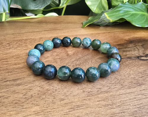 Moss Agate Bracelet - 10mm