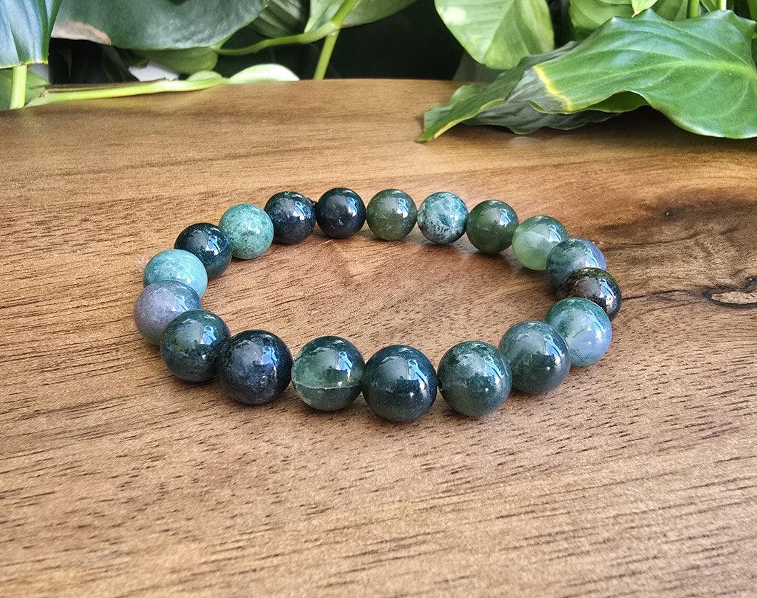 Moss Agate Bracelet - 10mm