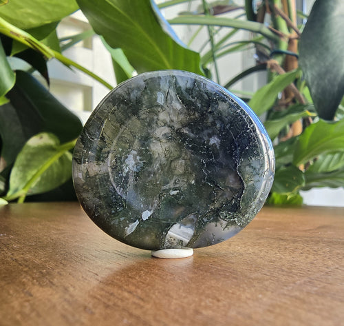 Moss Agate Worry Stone