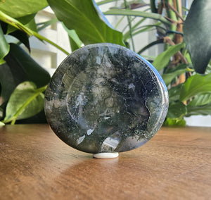 Moss Agate Worry Stone