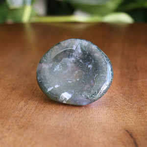 Moss Agate Worry Stone