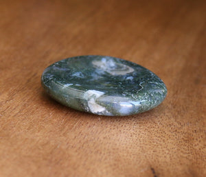Moss Agate Worry Stone