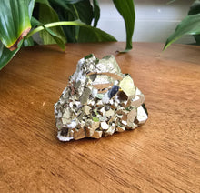 Load image into Gallery viewer, Natural Pyrite cluster with metallic gold crystal formations