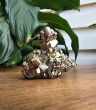 Load image into Gallery viewer, Natural Pyrite cluster with metallic gold crystal formations