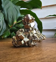 Load image into Gallery viewer, Natural Pyrite cluster with metallic gold crystal formations