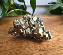 Load image into Gallery viewer, Natural Pyrite cluster with metallic gold crystal formations