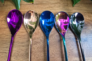 Reverse Spike Head Long Handle Spoon - Assorted Colours