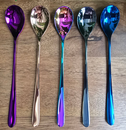Reverse Spike Head Long Handle Spoon - Assorted Colours