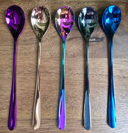 Colourful Reverse spiked long handle stainless steel spoon