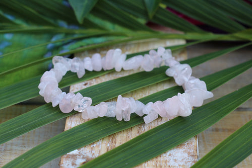 Rose Quartz Chip Bracelet