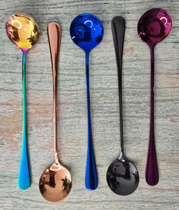 Round Head Long Handle Spoon - Assorted Colours