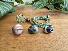 Load image into Gallery viewer, Seaweed Macrame Necklace + 3 Tumble Stones