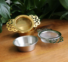 Load image into Gallery viewer, Shallow Lace Cup Strainer - Gold or Silver