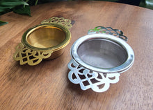 Load image into Gallery viewer, Shallow Lace Cup Strainer - Gold or Silver