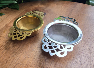 Shallow Lace Cup Strainer - Gold or Silver