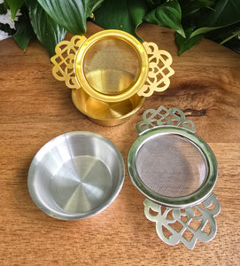 Shallow Lace Cup Strainer - Gold or Silver