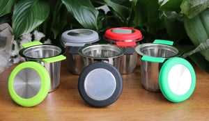 Silicone Handle Cup Strainer with lid
