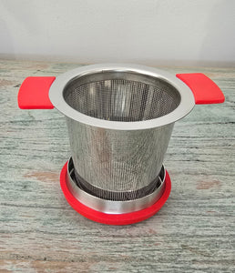 Silicone Handle Cup Strainer with lid