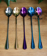 Colourful Spiked long handle stainless steel spoon